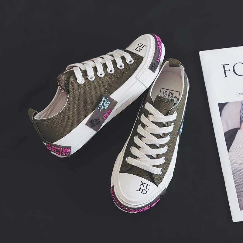 Tenis feminino zapatos mujer; Новинка года; женская обувь для тенниса; спортивная обувь; студенческие Прогулочные кроссовки на плоской подошве; кроссовки; Tenis Plataforma 7 - Цвет: Зеленый