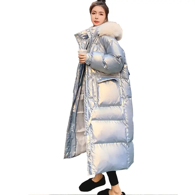

Зимняя парка для женщин, новинка 2021, стеганая куртка средней длины, приталенная теплая яркая пуховая куртка с капюшоном, пальто, однотонное ...