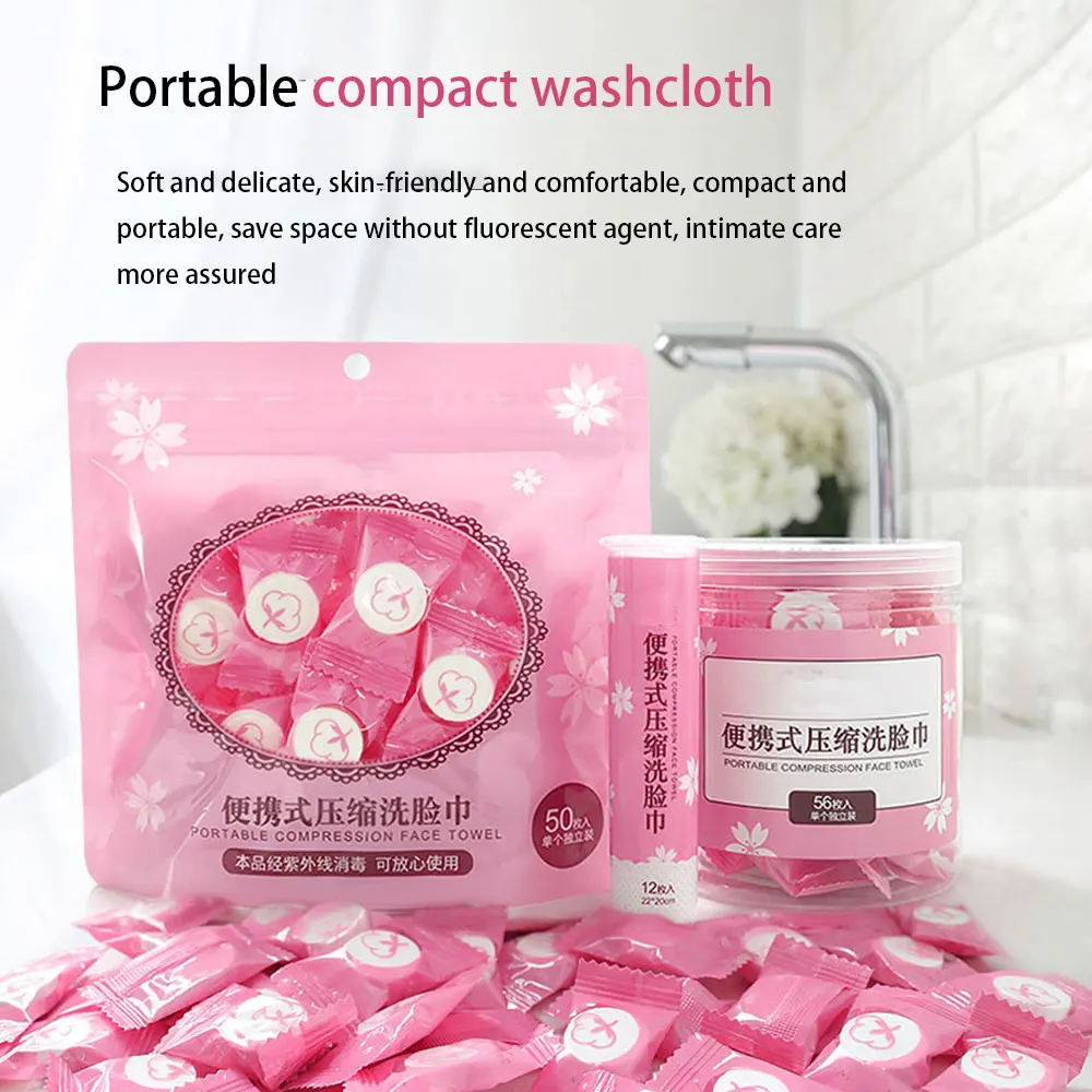 

12/30/50 Pcs Dry Pressed Coin Disposable Face Towel Baby Wipes Tablet Travel Tissue Towel Bath Towels for Adults Towels Hot Sale