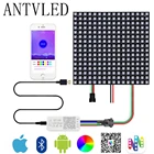 Светодиодный панельный экран WS2812, 5 В, WS2812B, 8*8, 16*16, 8*32 пикселей, модульный светильник с Bluetooth-контроллером SP110E, с индивидуальной адресацией