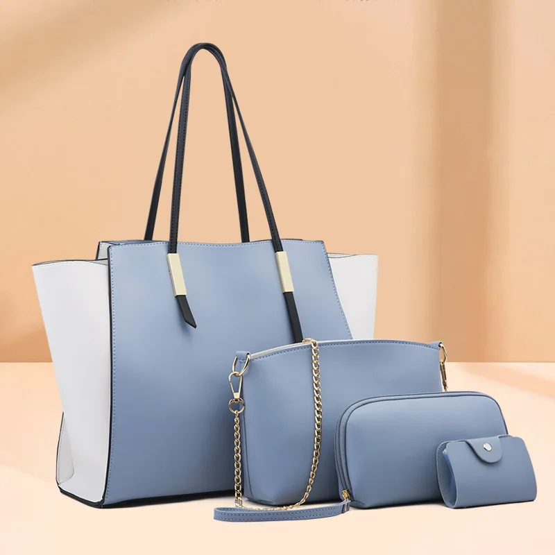 

Новинка 2021, модная простая детская сумка для матери, переносная сумка-тоут через плечо из трех предметов
