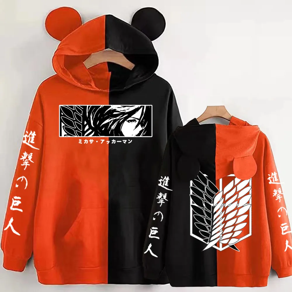 Рождественские толстовки с аниме атака на Титанов для мужчин кавайная уличная