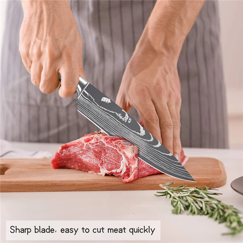 Набор японских кухонных ножей шеф-повара 7CR17 440C 8 дюймов инструмент сантоку из