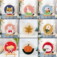 cute animals punch needle embroidery kit fashion punch needle cross stitch for beginner handcraft wall painting home decor