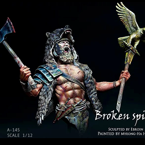 1/12 Смола Бюст рисунок Наборы модели в римском стиле Львиная голова солдат