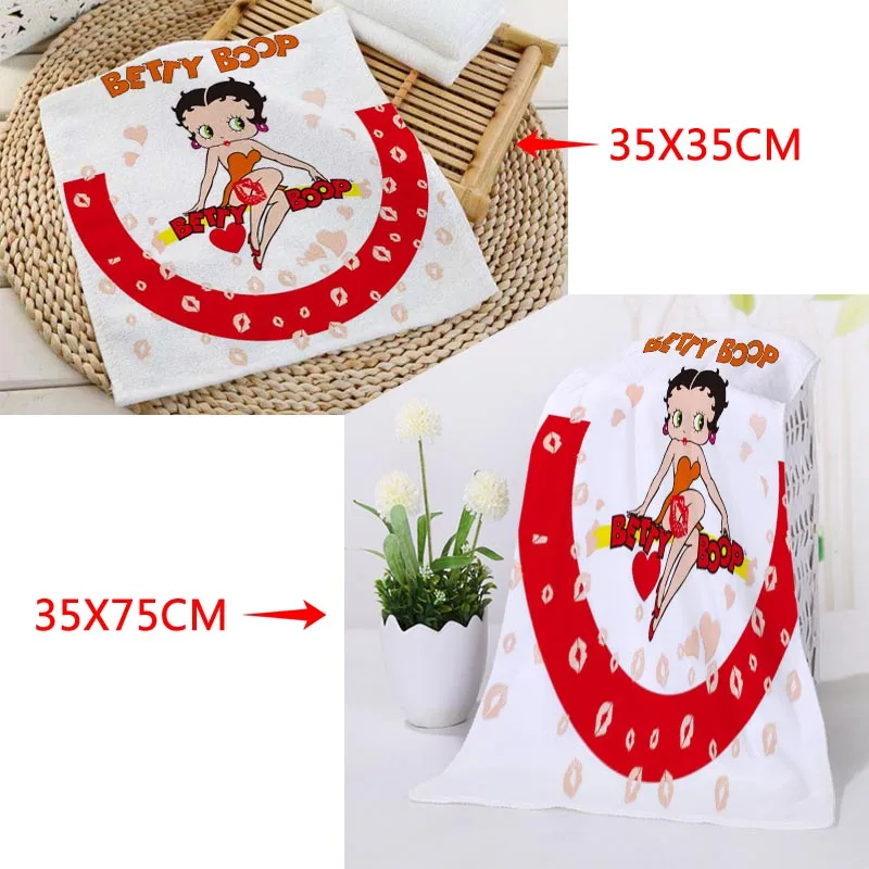Новое поступление на заказ Betty Boop полотенце для лица с рисунком из микрофибры квадратные прямоугольные полотенца Размер 35x35 см 35x75 см - Цвет: 21