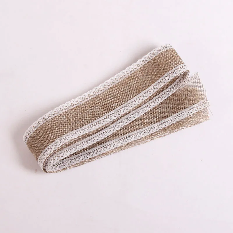 Льняная лента длиной 2 м изысканная кружевная для рукоделия ленты украшения елки