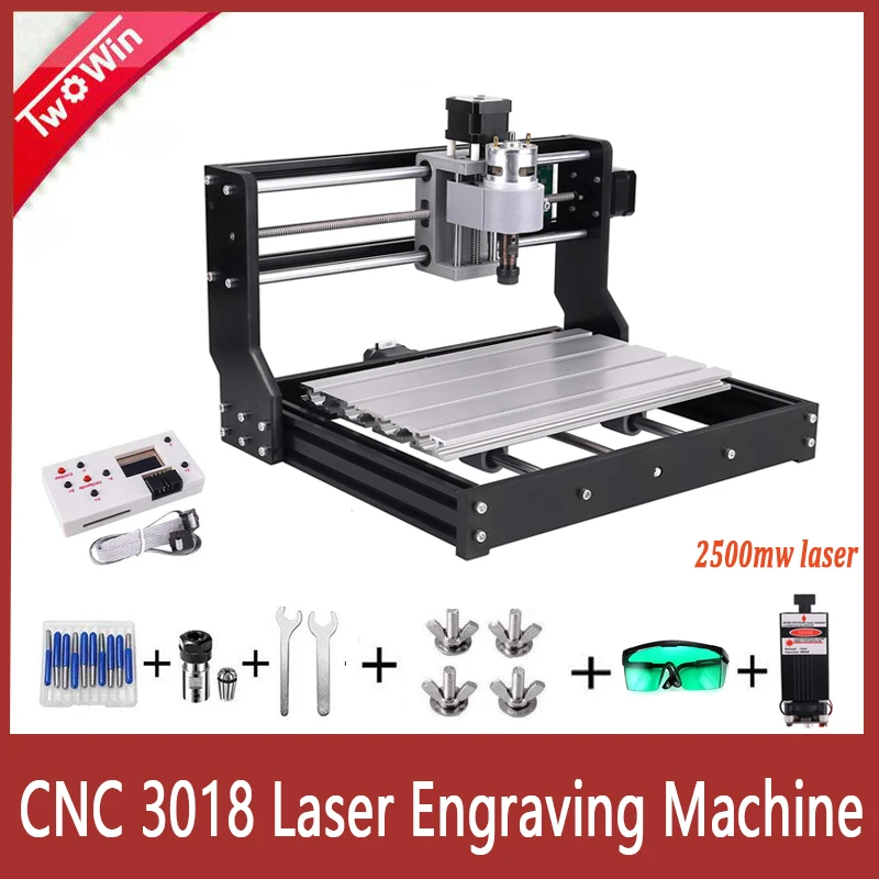 2500mw laser CNC 3018 pro лазерный гравер древесины маршрутизатор машина GRBL ER11DIY ЧПУ гравировальный станок для древесины маршрутизатор PCB лазерный гравер машина - Цвет: 2500mw laser