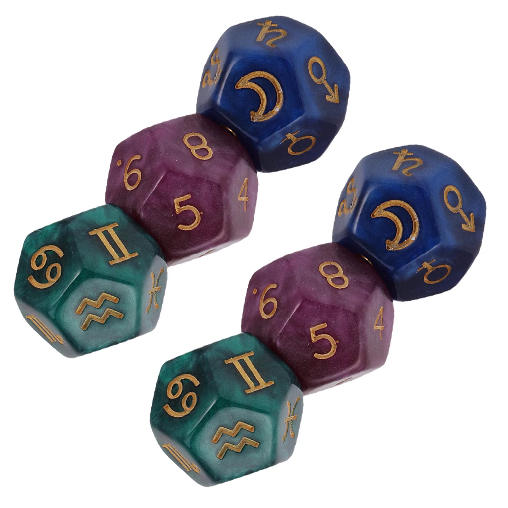 6 шт. многогранных акриловых жемчужин астрокости для созвездия гадания аксессуар