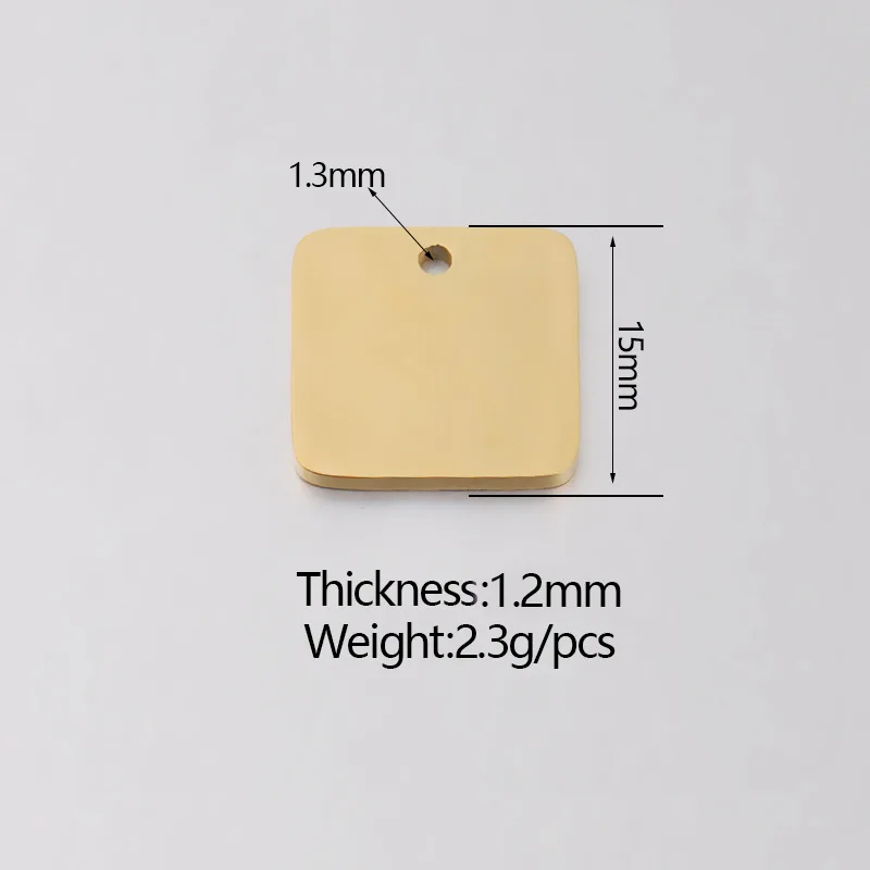 5 шт./лот из нержавеющей стали цвета розового золота квадратная Геометрическая