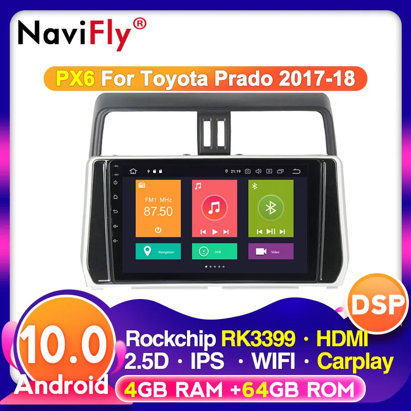 4G LTE IPS DSP Android 10 автомобильный радиоплеер для Toyota Land cruiser Prado 150 2018 2019 2020