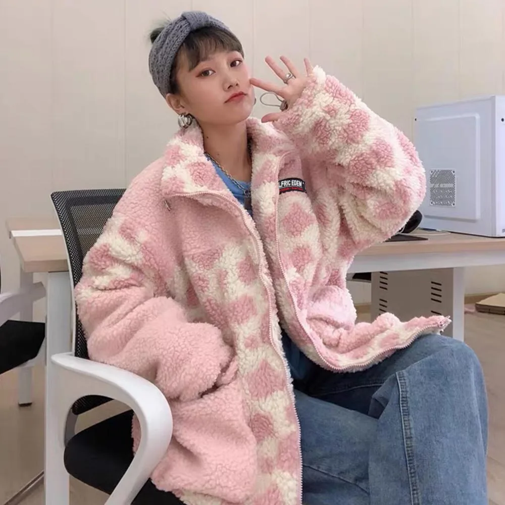 Винтажная парка с коровьим узором мягкая куртка для женщин и мужчин уличная