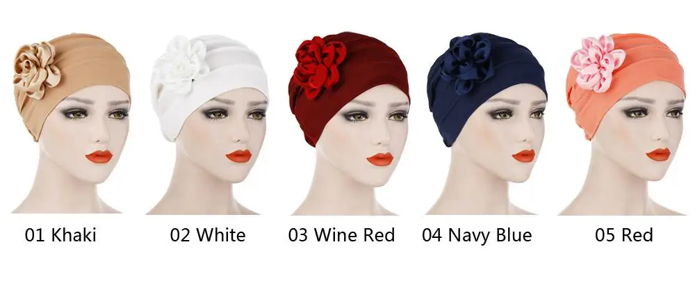 India Hat Women Muslim Flower Turban Beanie Bonnet Headscarf Chemo Cap Wrap Headwrap Pleated Skullies Hair Loss Islamic New | Аксессуары