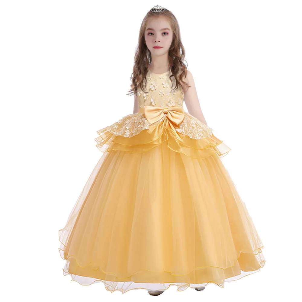 

Лидер продаж, женские платья с цветочным рисунком для свадеб, детское официальное бальное платье до щиколотки, пышное платье с цветочным ри...