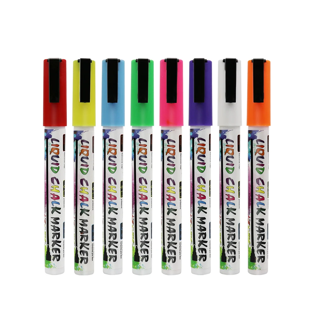 Nonporous Chalkboards, Bistro Boards, Glass and Windows 8 Pack of Neon Pens Liquid Chalk Markers