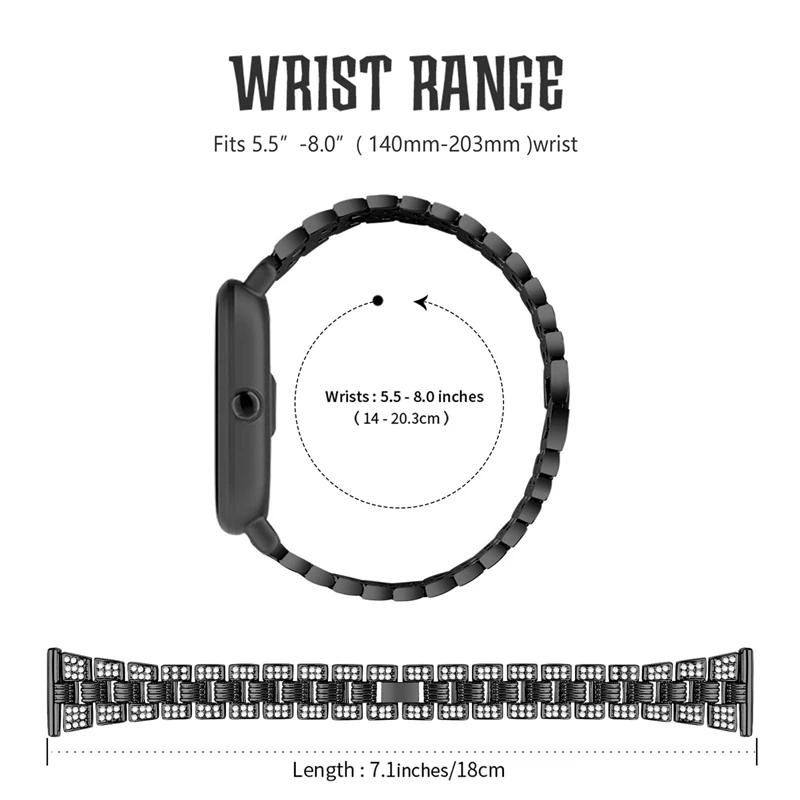 

Bracelet Strap for Xiaomi Amazfit Strap Watchband for Huami Amazfit Strap Threaded Double Row Diamond Bracelet