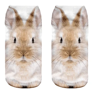 Лидер продаж Meias человек Для женщин носки Повседневное Симпатичные Harajuku с забавными животными носки с изображением кролика Укороченные носки унисекс несколько Цвета 3D носки