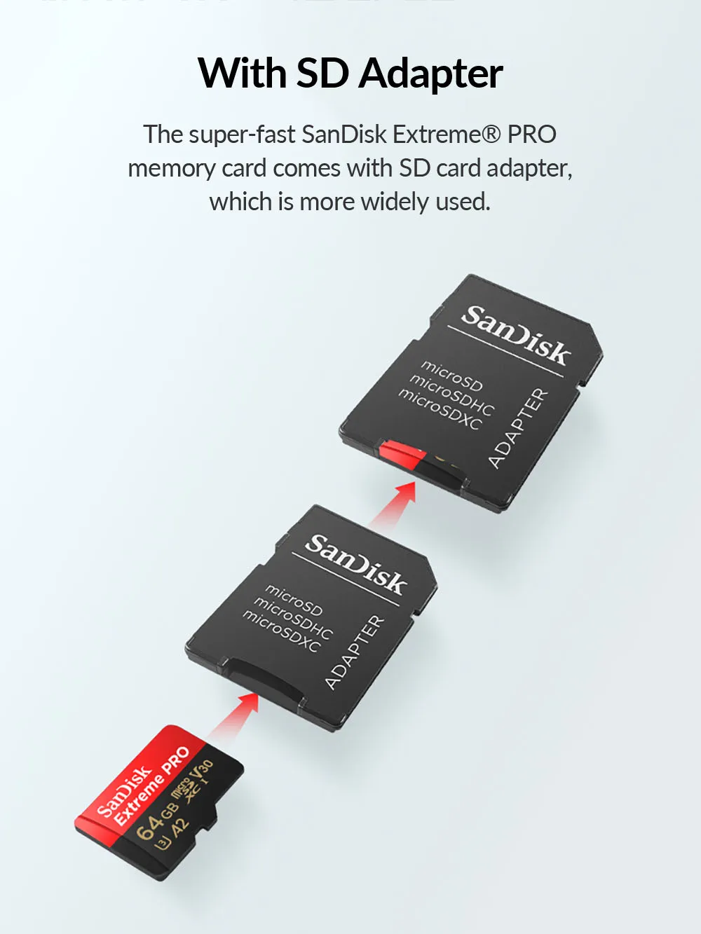 SanDisk Extreme Pro Micro SD 32  64  128  256  400  TF   SDHC/SDXC UHS-I C10 U3 V30 A2    Drone