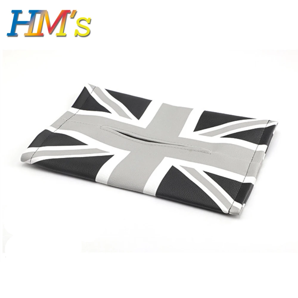 Grey Union Jack Автомобильная коробка для салфеток для Mini Cooper R56 F56 F55 автомобильный контейнер тканевая сумка для Mini Countryman R60 F60 для Mini Clubman F54 - Название цвета: Grey Union Jack