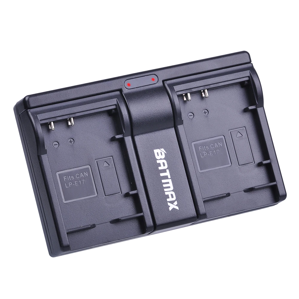 Аккумулятор для камеры Batmax 2pc LP-E17 LP E17 + двойное зарядное устройство USB Canon EOS Rebel T6i