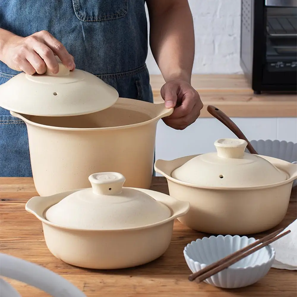 Керамическая суповая кастрюля термостойкая натуральные здоровые кухонные