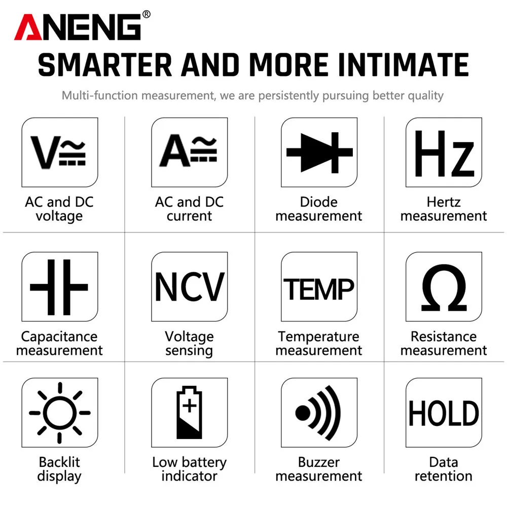ANENG Q1 Digital True RMS 9999 Counts Analog Professional Tester DIY Transistor Capacitor Lcr Multimeter AC/DC Voltmeter Ammeter