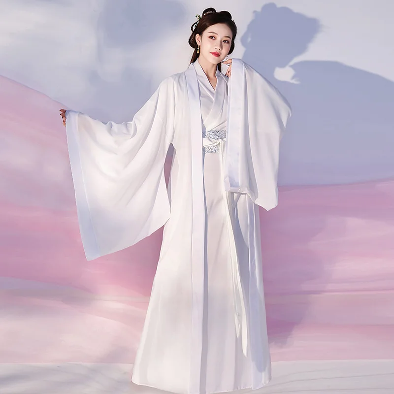 Чисто белый костюм Фея ТВ сценический guzheng танцевальный кино и телевидение драма
