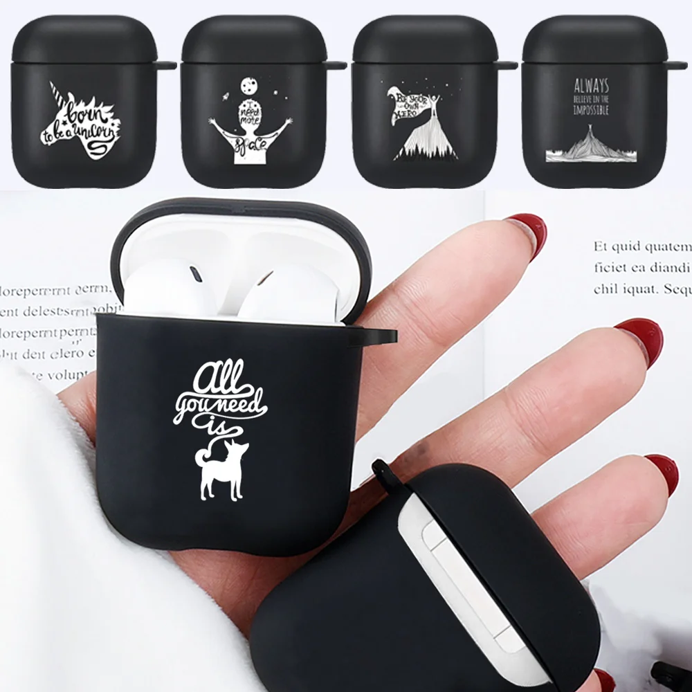 

Airpods Cases for Apple Airpods 1st /2nd Gen Soft Silicone Bluetooth Wireless Earphone Cover White Picture Series Pattern