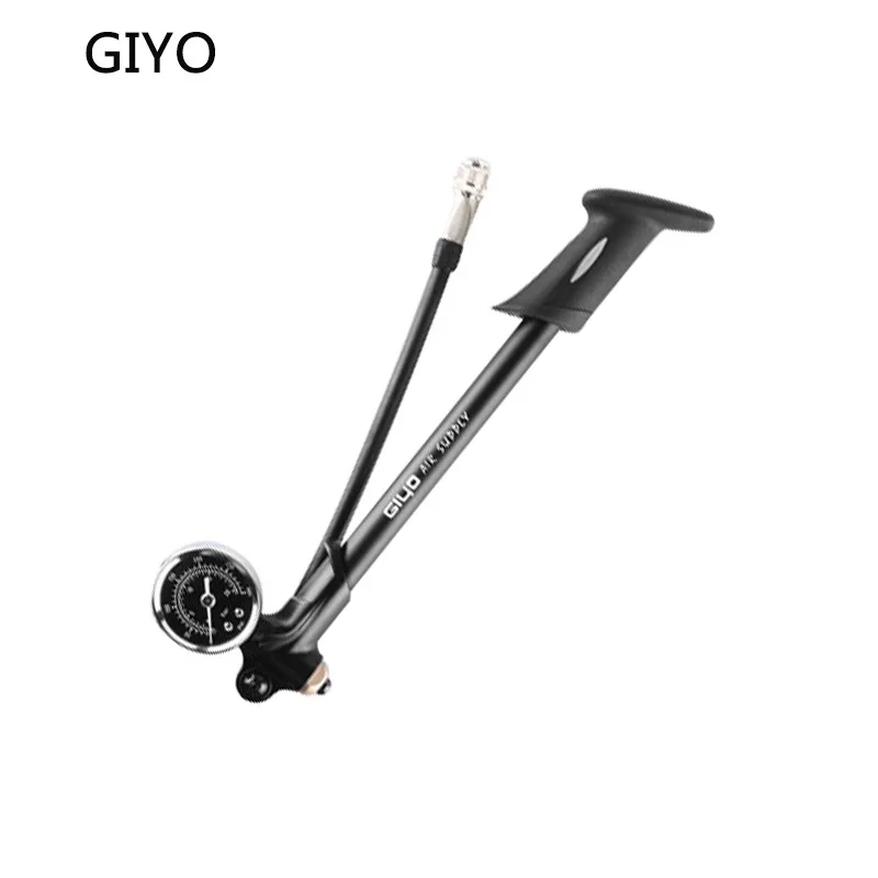 black GIYO GS-02D Высокого Давления Воздушный ударный насос для вилка Задняя подвеска велосипедный мини-шланг Надувное Schrader(Шрадер) Велосипедная вилка - Цвет: black