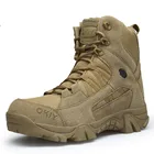 Ботильоны мужские военные, повседневная обувь, на шнуровке, водонепроницаемые рабочие тактические ботинки из натуральной кожи, армейские ботинки