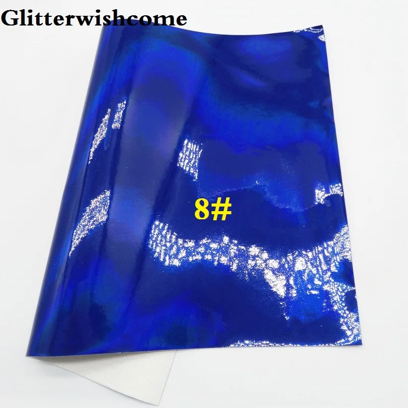 8 Glitterwishcome 21X29 см A4 размер винил для бантов Cuero Sintetico гладкая Переливающаяся кожа Fabirc винил для бантов, GM017A - Цвет: 8