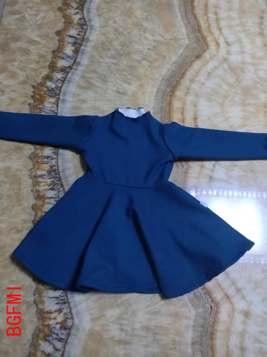 Детское платье с длинным рукавом воротником в виде листьев лотоса | Детская