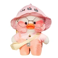 hoodie hyaluronic acid duck with glasses hat pink hat powder clothes plush toy stuffed soft birthday gift for girls
