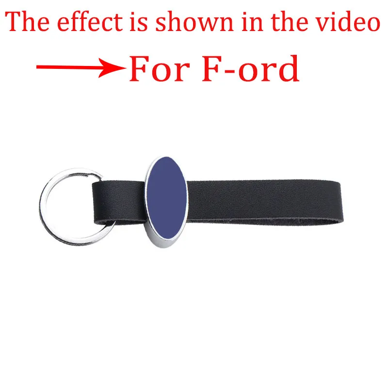 

1/2pcs Car logo leather keychain metal key ring key goods for Ford Focus 2 3 4 mondeo MT fiesta mk7 escape f150 Car Accessories