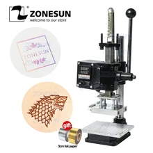 ZONESUN Hot Foil Stamping Machine Manual Bronzing embosser PVC Card leather paper wood embossing stamping branding iron
