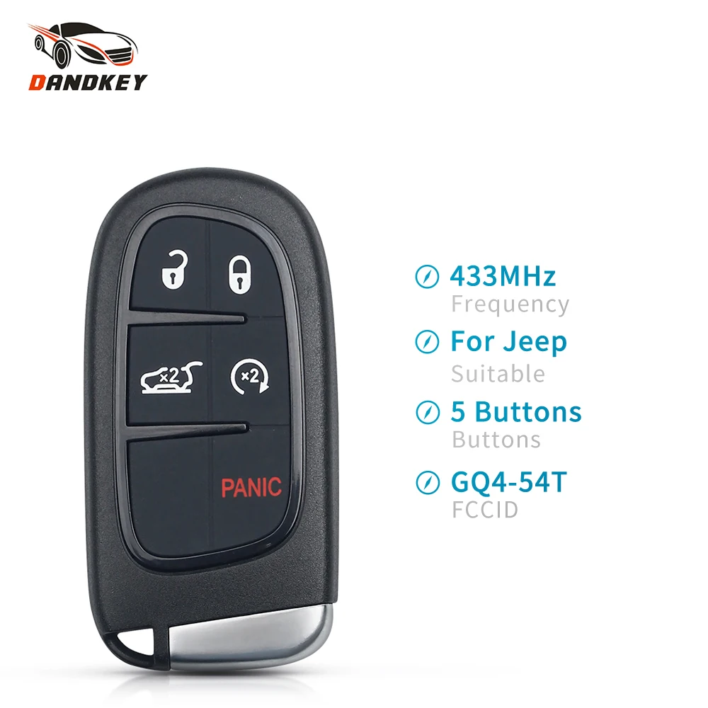 

Dandkey Fob 433 МГц GQ4-54T сменный умный дистанционный ключ для Jeep Renegade Grand Cherokee Ram Compass 2014 2015 2016 2017 2018