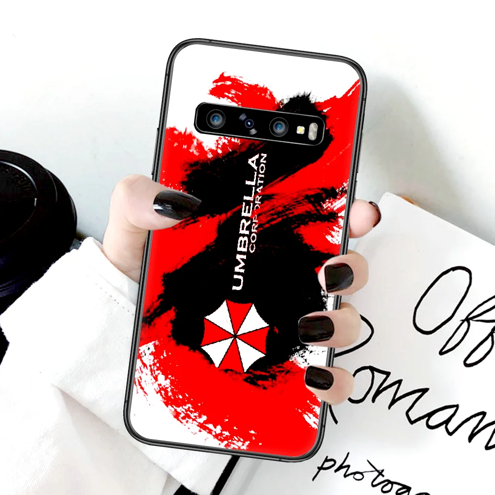 

Resident Umbrella Evil Phone Case For Samsung Galaxy Note S 8 9 10 20 Plus E Lite Uitra black Bumper Soft Waterproof Silicone