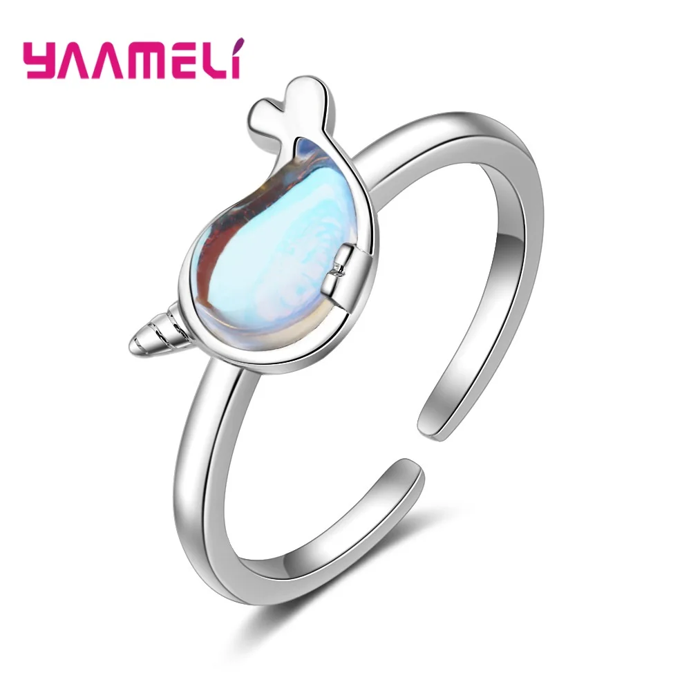 Hot Selling Real 925 Sterling Silver Fashion Cute Whale Lovely Dolphin Adjustable Open Rings For WOmen Girls Lover Nice Jewelry | Украшения