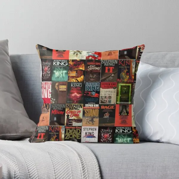 

Stephen King Book Cover Collage Printing Throw Pillow Cover Home Square Comfort Bedroom Sofa Throw Hotel Pillows not include