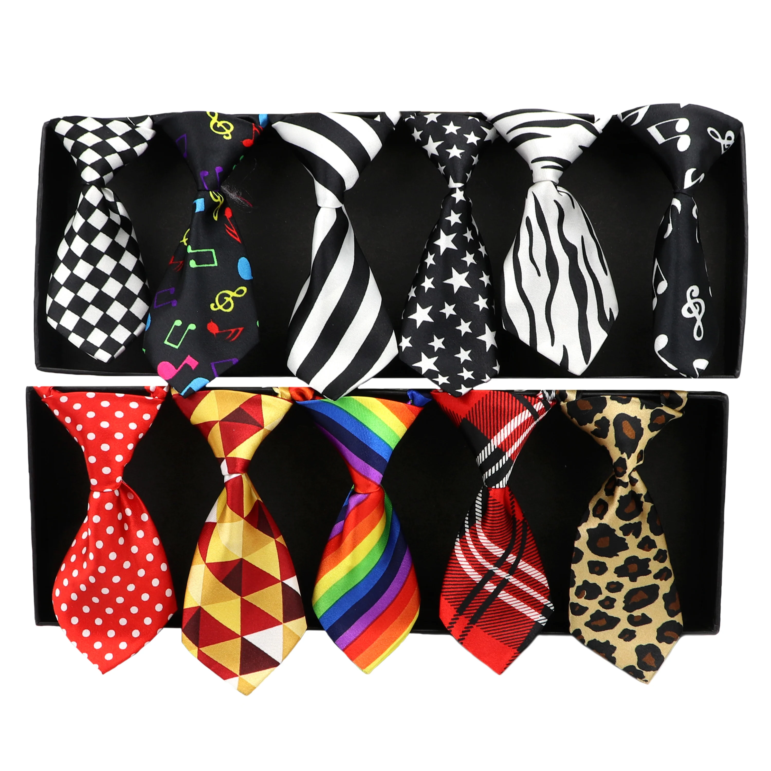 Модный галстук для мальчиков цветные музыкальные ноты Леопардовый клетчатый
