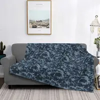Navy Blue Digital Military Blanket Camo Military Winter Warm Bedspread Plush Soft Cover Fleece Throw Blanket Bedding Bed Travel