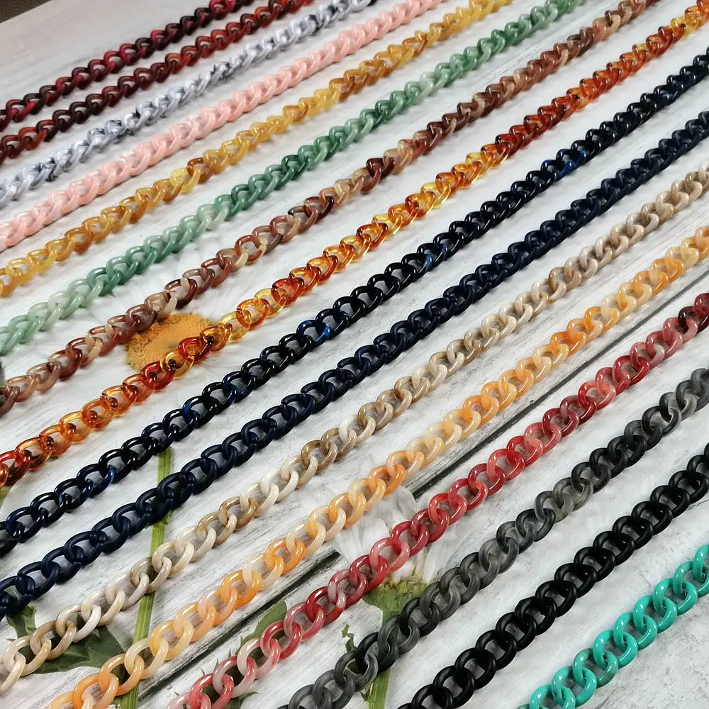 

1.0 Meter 13*16 mm Acrylic Chains Colors Strands Linked Bag Chains Women DIY Accessories Glasses Chain Components N007