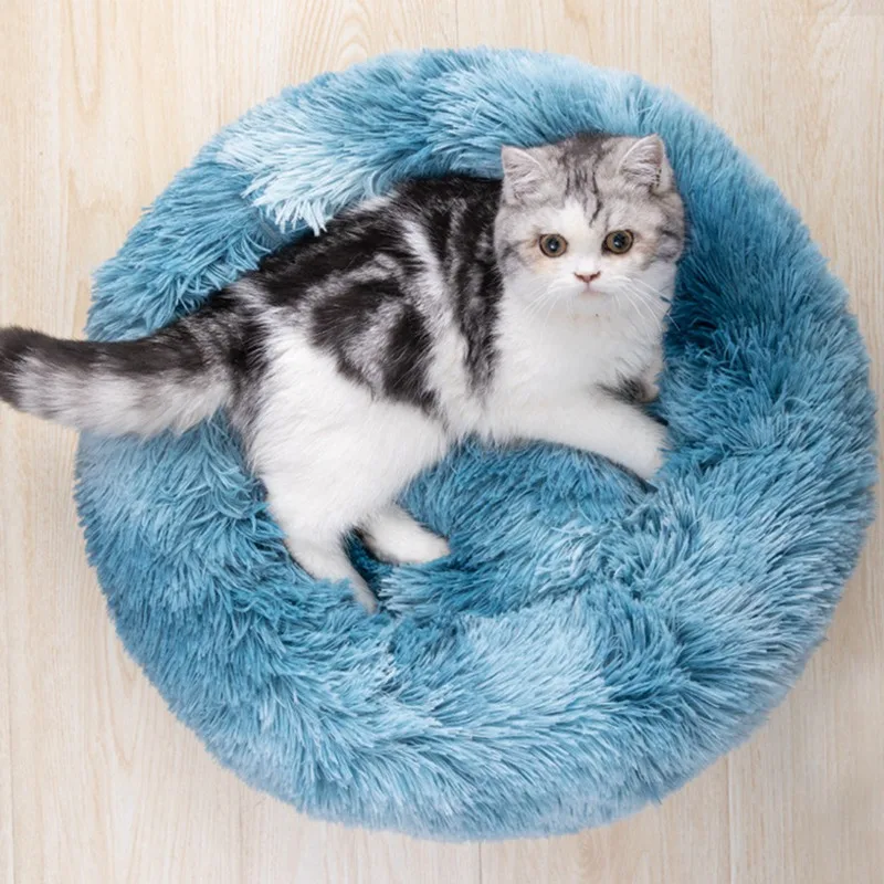 

Dog Long Plush Dounts Beds Calming Bed Hondenmand Pet Kennel Super Soft Fluffy Comfortable Dounts Sofa For Large Dog Cat House