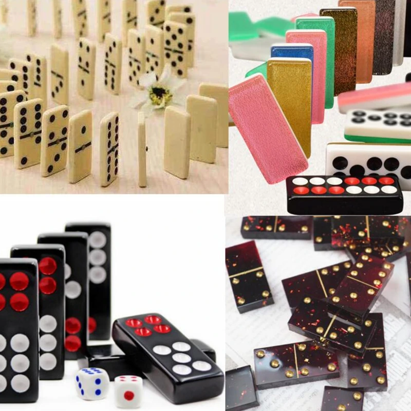 

Crystal Epoxy Resin Game Mold DIY Making Tools Dominoes Casting Silicone Mould