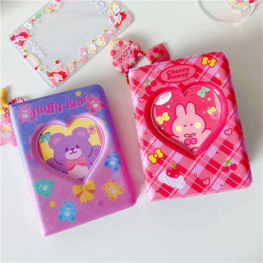 3 Inch Idol Photo Album 40 Pockets Cherry Bear Rabbit Kpop Card Holder Stars Picture Storage Case PVC Photocard Albums | Багаж и сумки