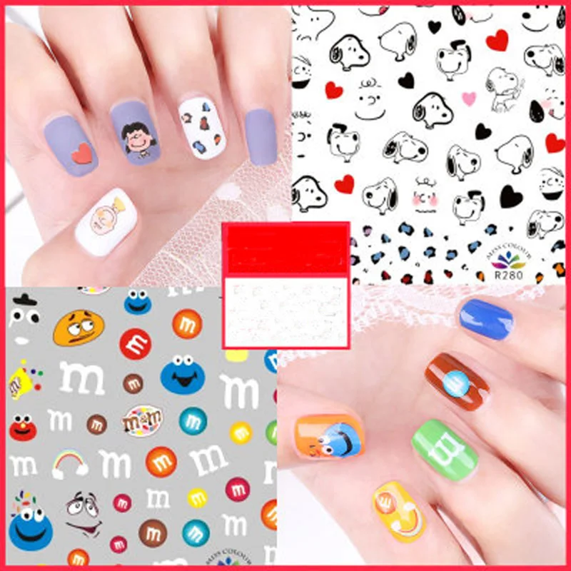 9 шт./компл. 3D Мути цветная наклейка для ногтей Летний Цветок Клей DIY домашний