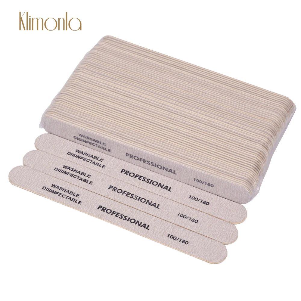 

10Pcs/Lot Nail File 100/180 Grit Sanding Gray Wooden UV Gel Double Side Buffer Block Polish Pedicure Nail Care Salon Tools