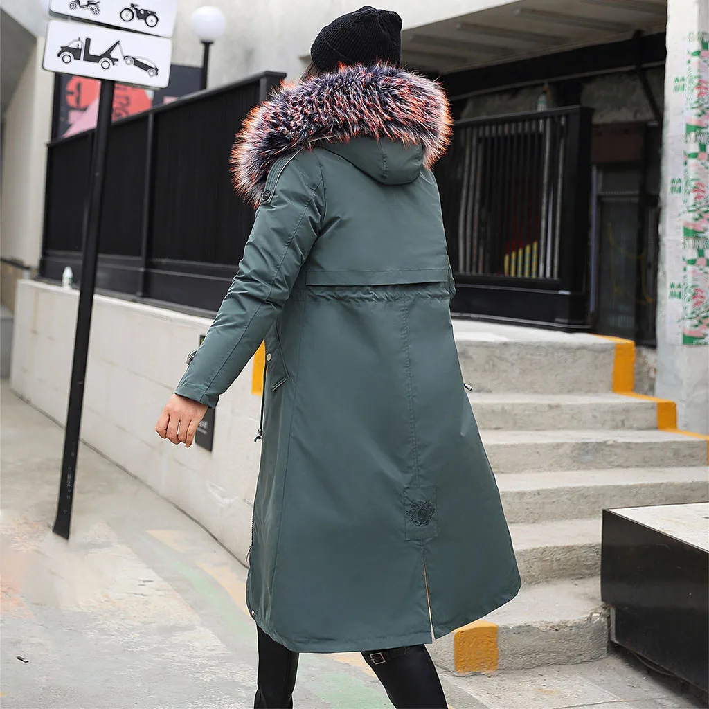 JAYCOSIN женские зимние пальто длинные хлопковые повседневные меховые куртки с капюшоном женские толстые теплые зимние женские пальто 19Sep17