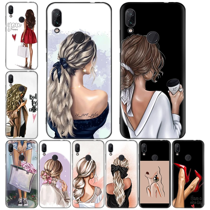 

Black Matte High Heels Girl Fashion Woman Luxury Phone Case For Xiaomi Mi 11 Lite Poco X3 NFC Pro Note 10 F1 9 8 10S 10T 9T A3 A