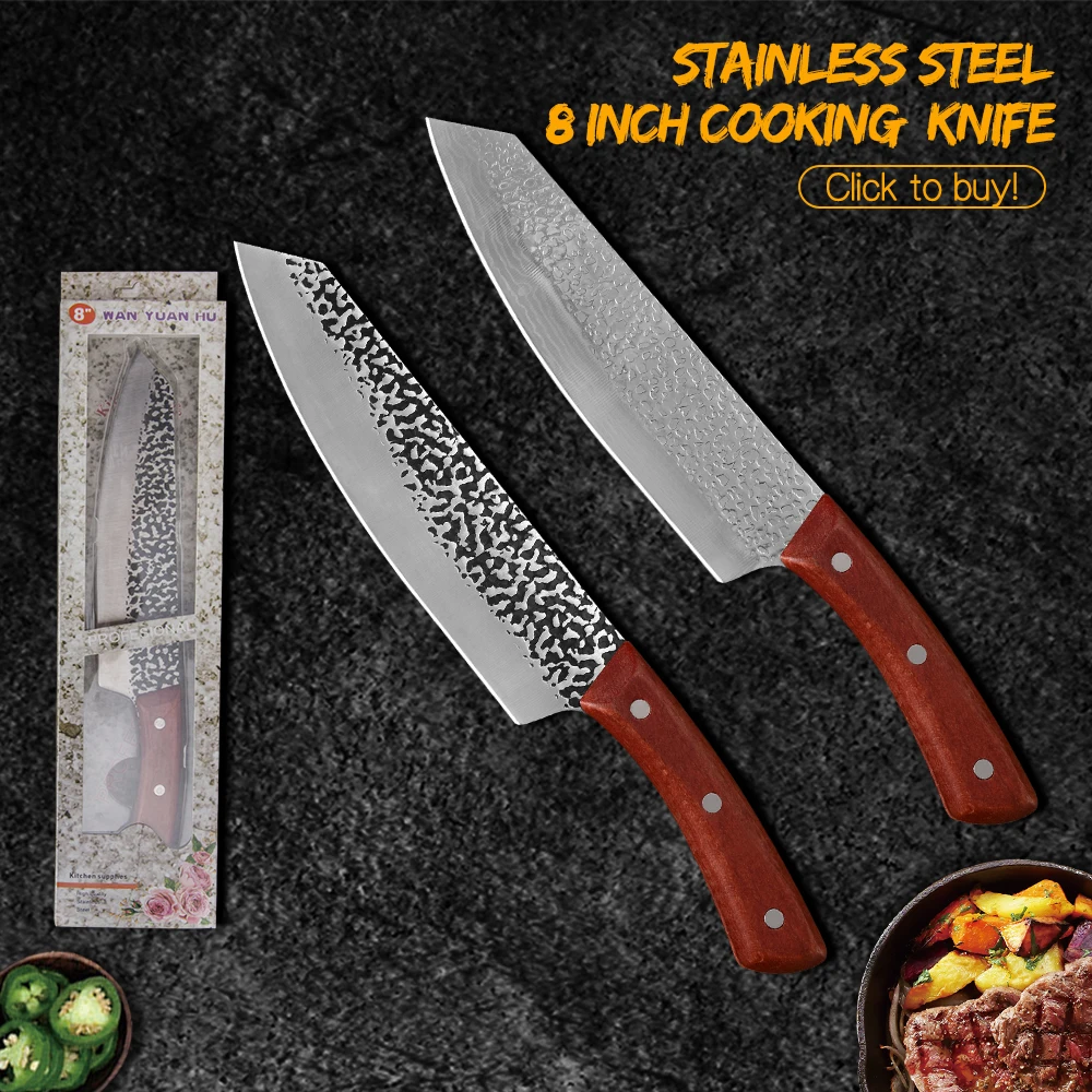 Дамасский нож из нержавеющей стали 8 дюймов мясника для кемпинга охоты сербский